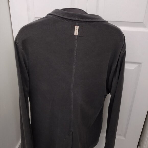 Gypsy 05 Gray Cotton Modal Jersey Blazer XL Boho Single Breasted Jacket - Picture 8 of 10